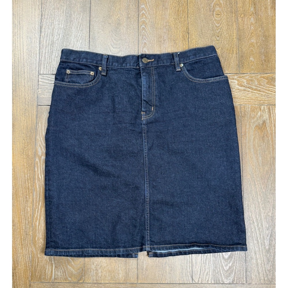 Lauren Ralph Lauren LRL Denim Pencil Skirt Women's Size 14 Dark Wash Jean Skirt - Picture 2 of 7